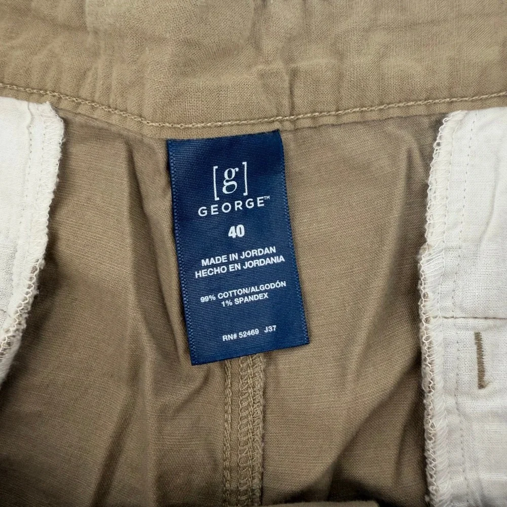 George Chino Shorts Mens 40 Brown Sand Khaki Cotton Minimal Casual Dad Gorpcore